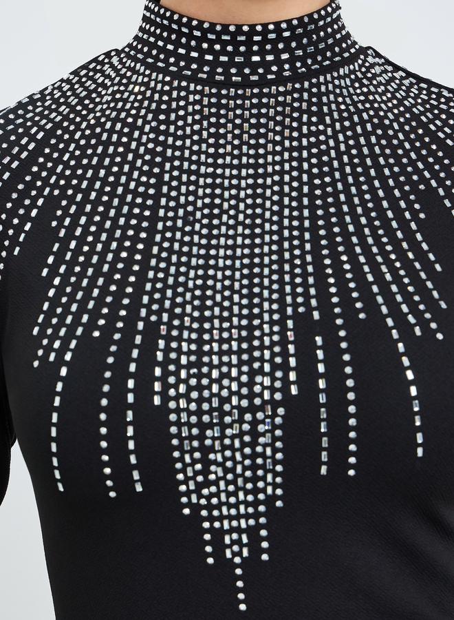 Styli Women Black Embellished Sheath Midi Dress - Image 3